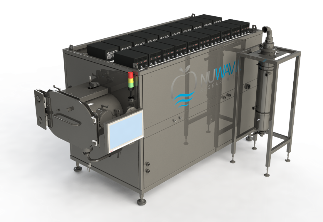 Chimera, our tray-based system ideal for vacuum or inert gas environments and processing powder, granular, sliced, diced, shredded, and products that require gentle handling. 